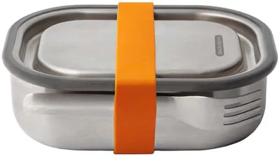 Image de Boîte à lunch Black+Blum - Acier et silicone, 20 x 15 x 6,5 cm, orange