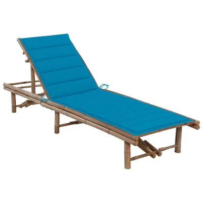Produktbild von VidaXL 3061636, Lounge, Gepolsterter Sitz, Bambus, Blau, Polyester, 650 mm