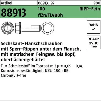 Produktbild von Reyher  6kt.-Flanschschrauben Kl. 100 M 14x1,5x30 flZn flZn (100 Stück)