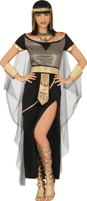Produktbild von Ägyptische Göttin Kostüm Armband Gürtel Kleid Cleopatra Inspiration Fasching, Größe: 38 - 40 (M) Farbe: Schwarz