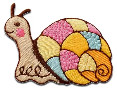 Produktbild von Mono-Quick Schnecke bunt Tier - Aufnäher, Bügelbild, Aufbügler, Applikationen, Patches, Flicken, zum aufbügeln, Größe: 3,3 x 4,4 cm