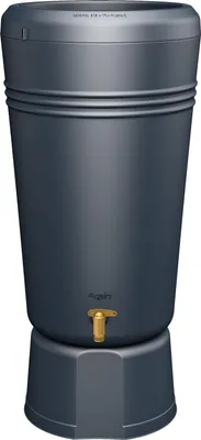 Produktbild von 4rain AZURA 2in1 Regentonne 120 L, graphite grey mit Pflanzschale & Unterstand, Regentank für Garten