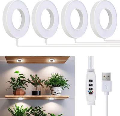 Produktbild von LED-Pflanzenlampe für die Decke – Vollspektrum, 192 LEDs, dimmbar, Zeitschaltuhr, 3 Lichtfarben