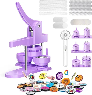 Button-Maker-Maschine 3 Größen, 300 Metallrückseiten, DIY-Set