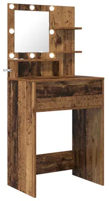 Image de vidaXL Coiffeuse de chambre à coucher avec étagère en vieux bois 80 x 39,6 x 135 cm