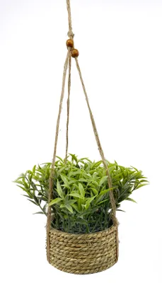 Immagine prodotto di Fiore pendente in vaso di seagrass, variante C