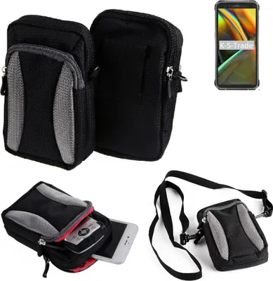 Produktbild von K-S-Trade Holster Schutz Hülle kompatibel mit Blackview BV5100 Handy Hülle Gürteltasche Umhängetasche mit Zusatzfach schwarz
