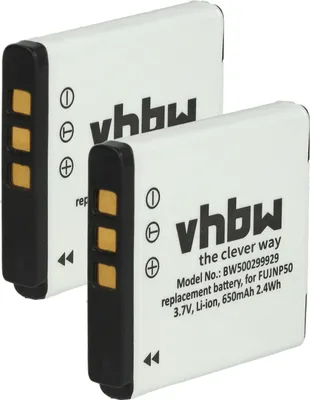 Produktbild von vhbw 2x Akku kompatibel mit Fujifilm FinePix XP150 Kamera (650 mAh, 3,6 V, Li-Ion)