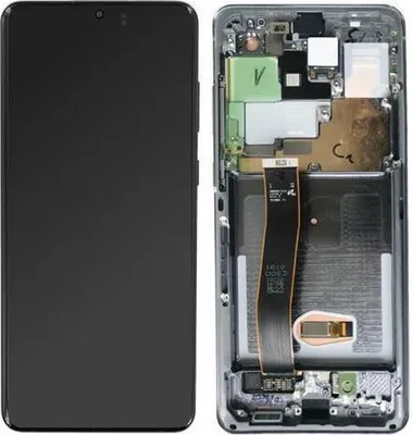 Produktbild von Original Super AMOLED Display Touchscreen Bildschirm Rahmen Cosmic Grau für Samsung Galaxy S20 Ultra G988B