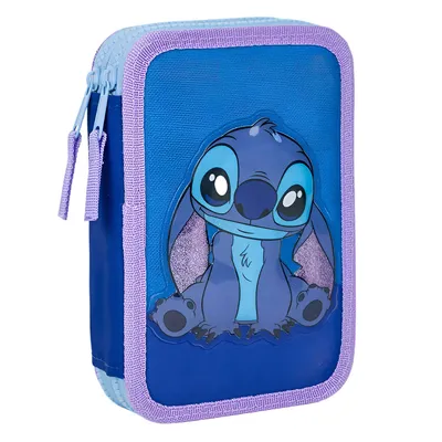 Obrázek produktu pro Dvoupatrový školní penál Stitch modrý - vybavený