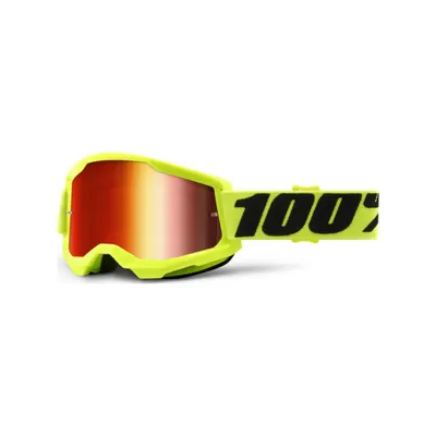 Produktbild von 100% Strata 2 Goggle, einfache Scheibe, Gelb, Unisex, Zylindrische (flache) Linse, Polycarbonat, Schwarz, Gelb