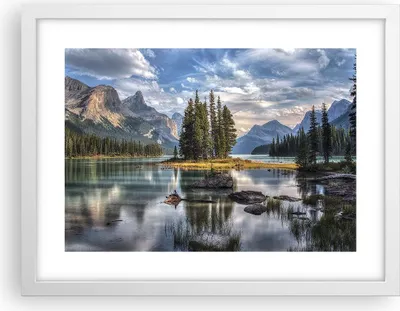 Produktbild von Gerahmtes Poster - Weißer Rahmen - See Landschaft Natur - 40x30 cm - Wand Bild - Wanddeko - Wandbilder - Kunstposter - Wandposter - Bilderrahmen - Bilder - Kunstdruck - Wandbild - P2WAA40x30-4133