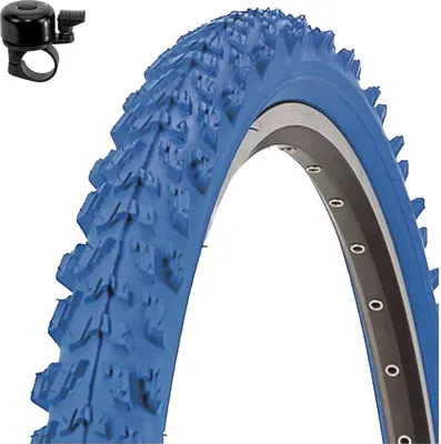Image de 1 x pneu de vélo VTT Kenda K-829 Psycho 24" bleu 50-507 (24 x 1,95) avec sonnette