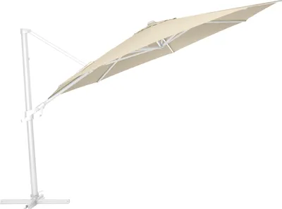 Produktbild von KETTLER  Easy Flex Ampelschirm Ø 350 cm, UPF 50+, inkl. Abdeckhaube+ Schirmständer, weiß matt/ natur, Aluminium/Polyester mit PolyurethanBeschichtung