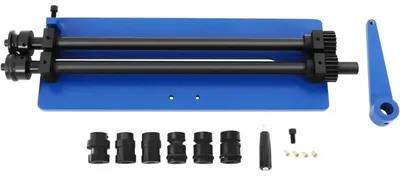 Productafbeelding van Buigmachine voor buizen, handbediening, duurzame stalen constructie, blauw verlicht, EU-stekker