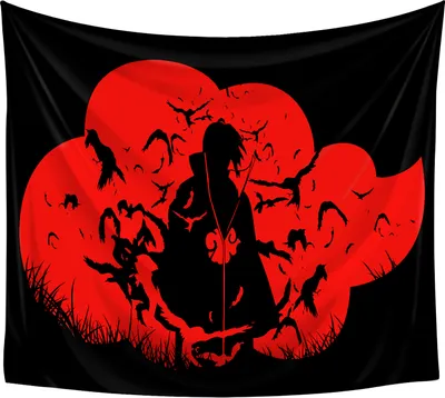 Produktbild von Anime Wandteppich mit Itachi Uchiha | Mangekyou Sharingan Wandbild | 130x145cm