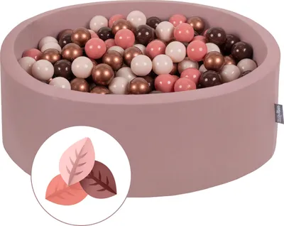 Obrázek produktu pro KiddyMoon Ball Pool s barevnými míčky 90X30cm/200 míčků ∅ 7Cm pro kojence děti kulatý, podzim: hnědá/měděně červená/pastelově béžová/lososová