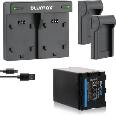 Produktbild von 1x Akku + Lader für Panasonic VW-VBN390  VW-VBN260  VW-VBN130 3300 mAh 7,2V