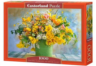 Obrázok produktu pre Puzzle 1000 piese Spring Flowers in Green Vase 104567