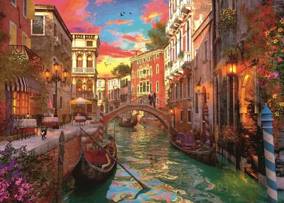 Produktbild von RAVENSBURGER Puzzle Romantické Benátky 1000 dílků