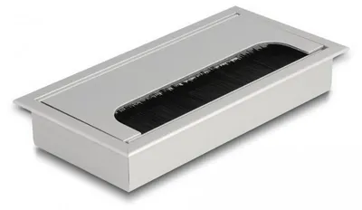 Immagine prodotto di Passacavo Delock per montaggio a tavolo con spazzola 160 x 80 x 28 mm argento (66861)