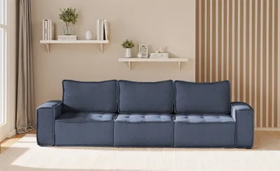 Produktbild von Sofa Modulsofa 3-teilig SANDE 3-Sitzer Stoff Raven Blau