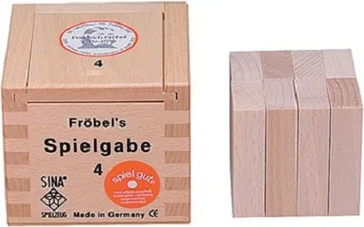 Produktbild von Holzspielzeug Gabe 4 Fröbelspiel 8 Quader (50 x 25 x 12,5 mm) LxBxH 72x72x66mm NEU