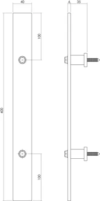 Produktbild von Intersteel Stoßgriff 400 x 40 mm Antik