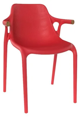 Image de Fauteuil de terrasse en POLYPROPYLENE rouge pour Exterieur
