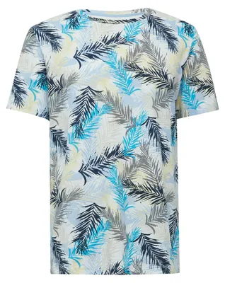 Produktbild von s.Oliver T-Shirt aus Leinenmix Regular Fit, atmungsaktiv, All-over-Print, Rundhalsausschnitt