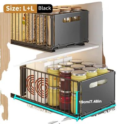 Immagine prodotto di Organizer per armadio, design a doppio strato, guide silenziose, Set C