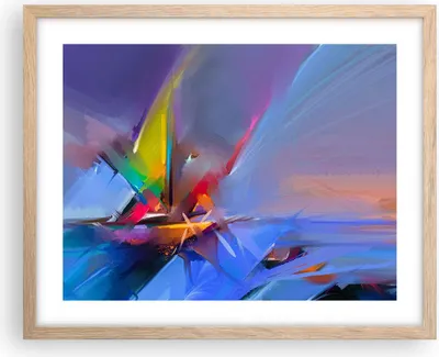Produktbild von Gerahmtes Poster - Rahmen in heller Eiche - Abstraktion modern - 50x40 cm - Wand Bild - Wanddeko - Wandbilder - Wandposter - Bilderrahmen - Bilder - Kunstdruck - Wandbild - P2NAA50x40-4030