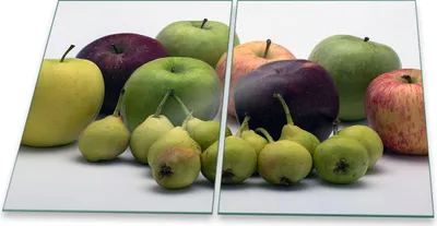 Produktbild von Herdabdeckplatte Glaskeramik 2-Teilig 2x40x52 Obst Bunt Abdeckung Spritzschutz Glas