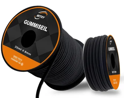 Produktbild von Gummistreckband, 8 mm, 20 m, wetterbeständig, für Garten und Anhänger