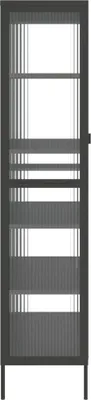 Obrázok produktu pre vidaXL Highboard Black 85x40x180 cm Sklo a oceľ