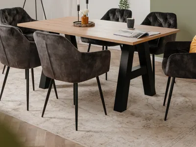 Produktbild von Esstisch "Granada" in Artisan Eiche und schwarz Tisch Industrial Look ausziehbar 157 - 195 - 234 cm