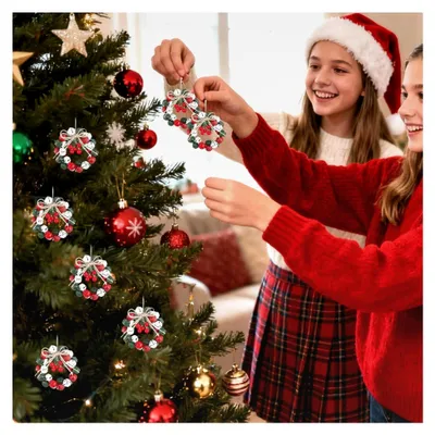 Produktbild von Außen Weihnachts-6,5 cm Glocken Beeren Vintage Deko - Künstliche Vorbau Dekoration - Für Kamin, Fenster, Tür, Tisch, Party, Hochzeit, Winter, Küche