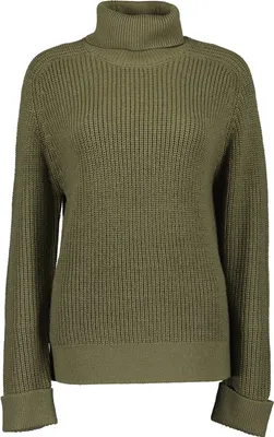Produktbild von Blue Seven Damen Pullover mit Rollkragen - Unifarbener Strickpullover mit Umschlagbündchen in Tee Größe 40
