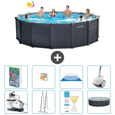 Produktbild von Graphite Panel Pool Rund - 478x124 cm - 9-teilig  S590