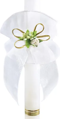 Image de OS-21 Décoration de bougie pour baptême et communion avec une rose