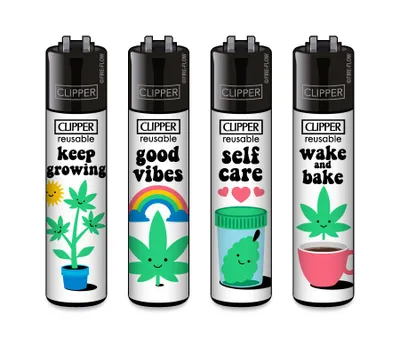 Produktbild von Clipper Feuerzeug 4er Set Cute Weed
