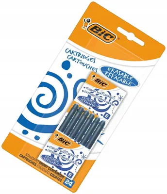 Produktbild von BIC Tintenpatronen Kurz Blau 24 Stück Radierbar