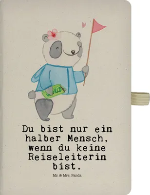 Produktbild von Mr. & Mrs. Panda notizbuch Reiseleiterin Herz - Transparent - Geschenk, Skizzenbuch, Tagebuch, Jubiläum, Kladde, Journal, Adressbuch