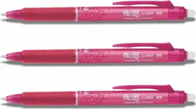 Produktbild von Pilot Frixion Clicker 0.5 Tintenroller pink 3er-Set