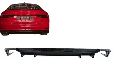 Imagen del producto de Difusor para parachoques trasero de Audi A5 F5, línea S, modelos 2017-2019, diseño RS5, color  brillante.