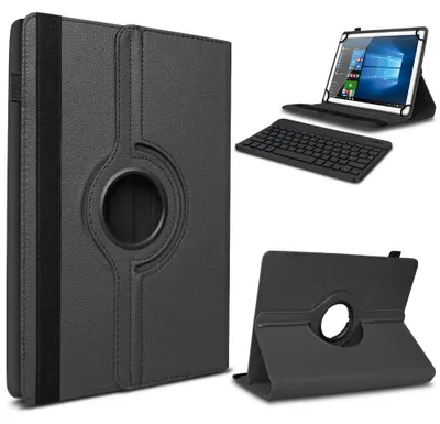 Produktbild von Tablet Hülle Tastatur Tasche für Tabwee T90 / W90 Schutzhülle Bluetooth KeyboardFarbe 360 Uni:Schwarz