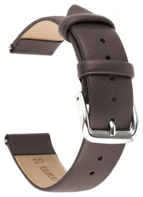 Produktbild von Uhrenarmband Lederarmband Ersatzarmband - Kalbsleder - Edelstahlschließe - 18 mm, 20 mm, 22 mm