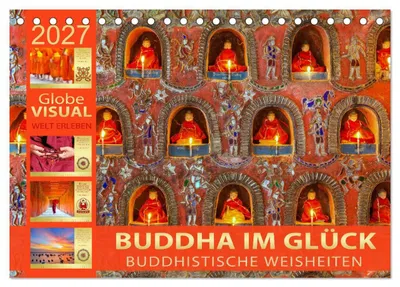 Produktbild von BUDDHA IM GLÜCK - Buddhistische Weisheiten (Tischkalender 2027 DIN A5 quer), CALVENDO Monatskalender