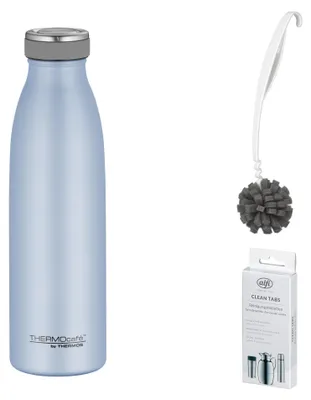Image de THERMOS TC BOTTLE 0,50 l Trinkflasche pastel water mat – Vorteilsset mit Reinigungsbürste CLEAN FIX 30 cm + CLEAN TABS (20 Stück) | HAN 4067343050 | EAN 5010576987280