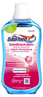 Produktbild von Odol-med3 Mundspülung 500ml, alkoholfrei, milde Minze, Zahnfleischpflege